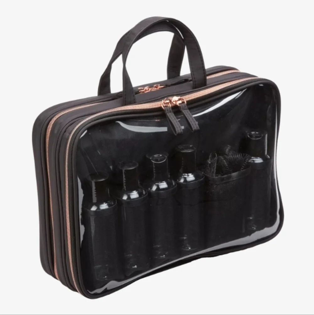 Brand New Clear/Black Travel Toiletry Bag